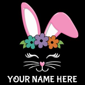 Custom Easter Bunny T-shirt for Girls (Dark) Design