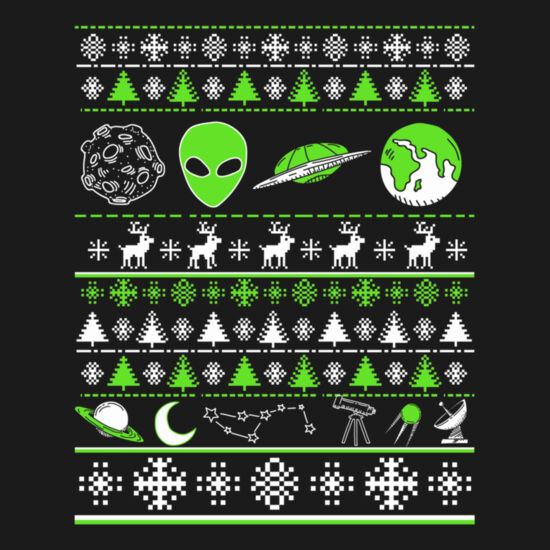 Alien Ugly Christmas Sweater Tee Essential TShirt140 Thumbnail