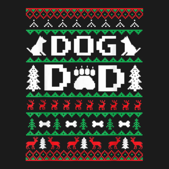 Christmas Dog Dad Ugly Xmas Dogs Classic TShirt111 Thumbnail