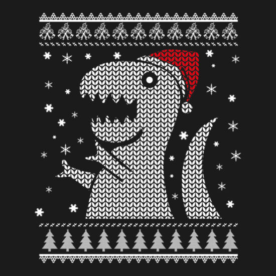 Christmas Dino Ugly Sweater TShirt Classic TShirt33 Thumbnail