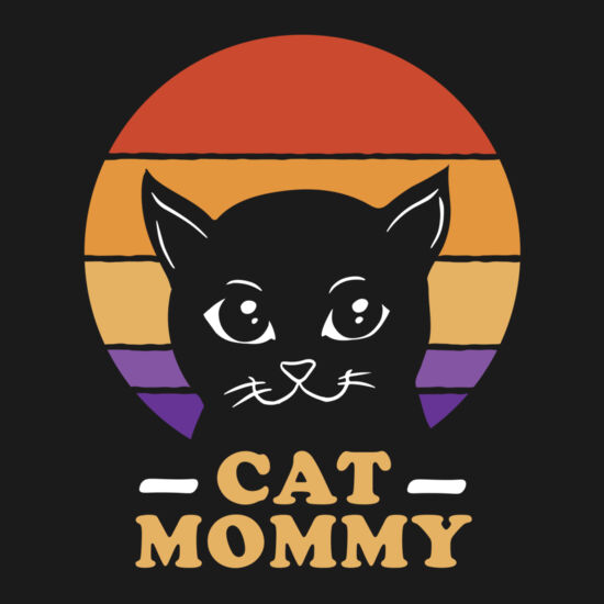 10036 CatMommyRetruSunsetTshirt PR t shirt Thumbnail