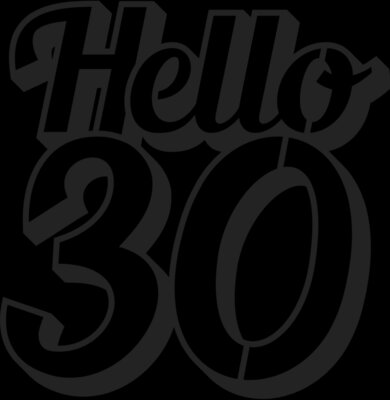 hello 30 cake topper by Vexels