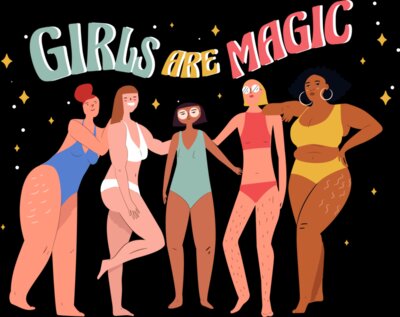 girls are magic characters by Vexels