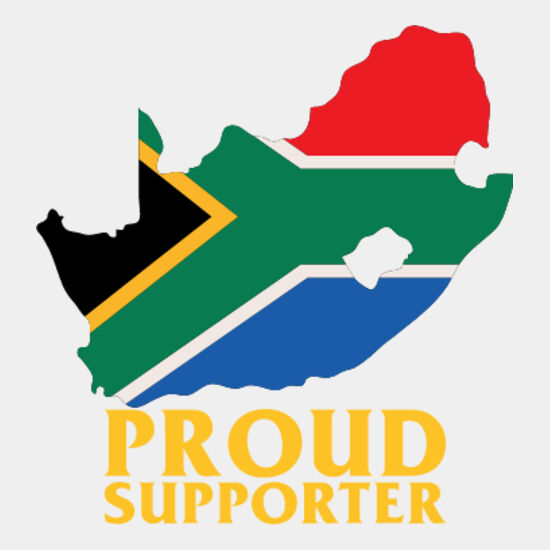 South African Flag - Shaped (with Proud Supporter) Thumbnail