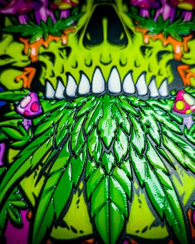 Raised 3D DTF print with a gloss finish by OneOff Custom Apparel