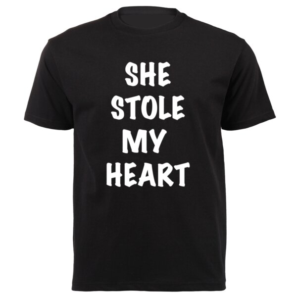 She Stole My Heart T-shirt - Black Thumbnail
