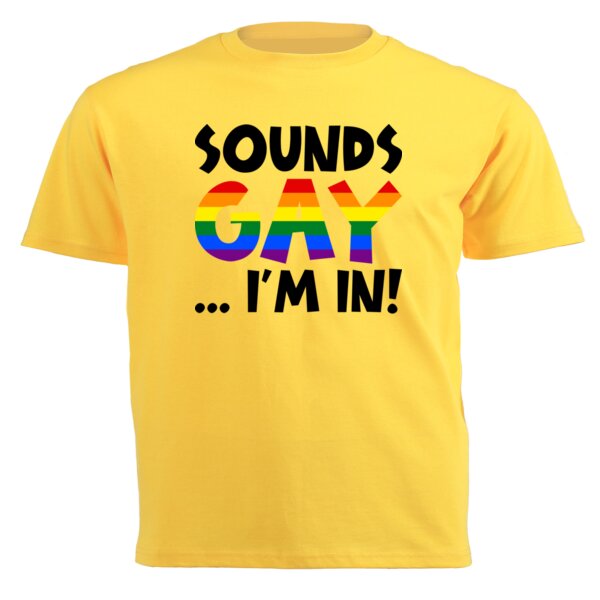 Sounds GAY... I'm In! (Black Text Version) - Pride Tee Thumbnail