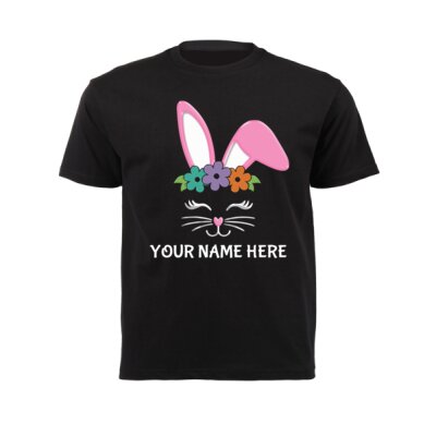 Custom Easter Bunny T-shirt for Girls (Dark) Thumbnail
