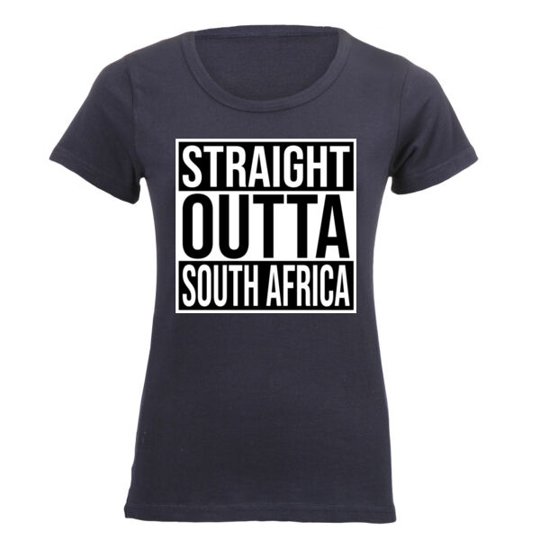 Straight Outta South Africa - Dark - Ladies Short-sleeve T-shirt  Thumbnail
