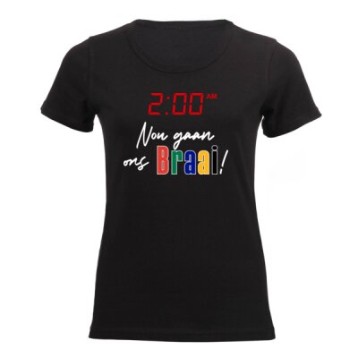 Nou Gaan Ons Braai - SA Colours - Ladies Short-sleeve T-shirt  Thumbnail