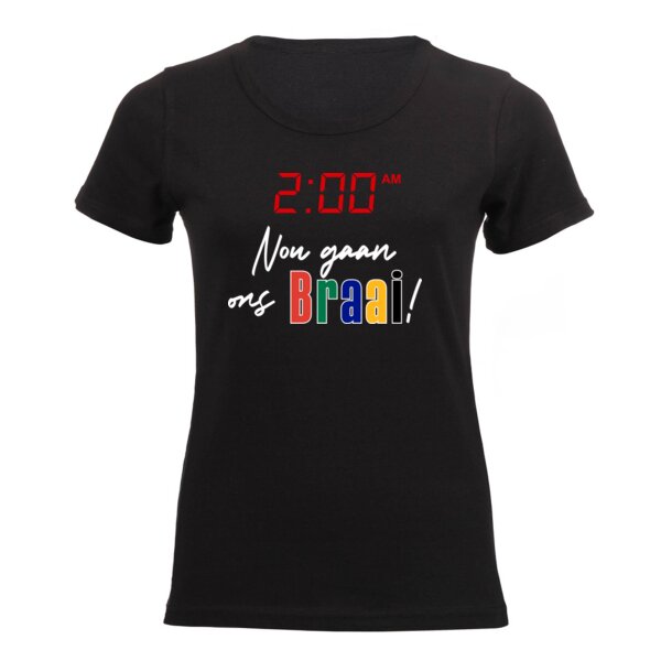 Nou Gaan Ons Braai - SA Colours - Ladies Short-sleeve T-shirt  Thumbnail