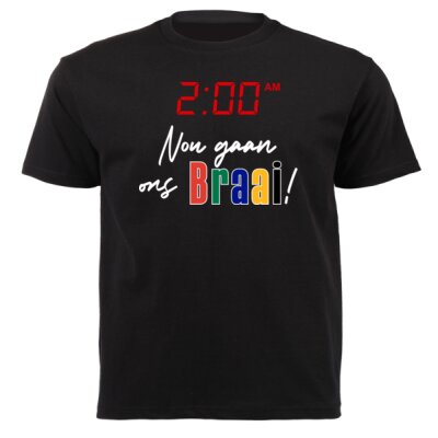 Nou Gaan Ons Braai - SA Colours - Unisex Short-sleeve T-shirt - 180g Thumbnail