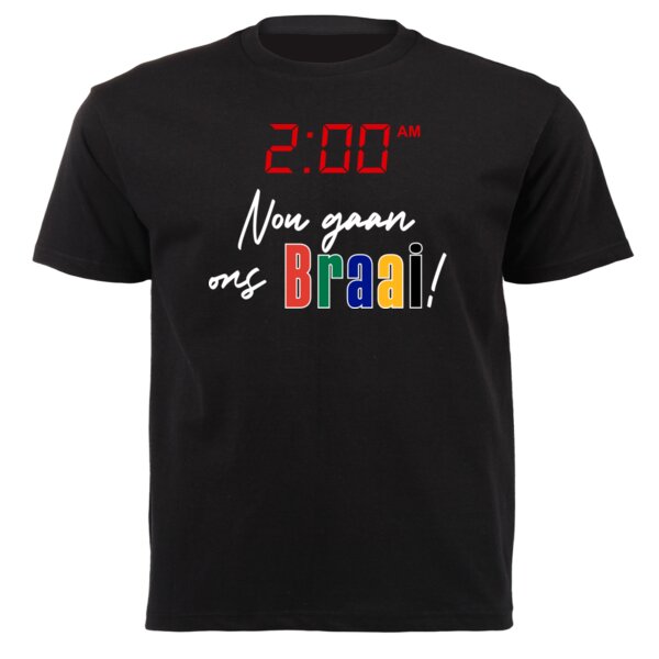 Nou Gaan Ons Braai - SA Colours - Unisex Short-sleeve T-shirt - 180g Thumbnail