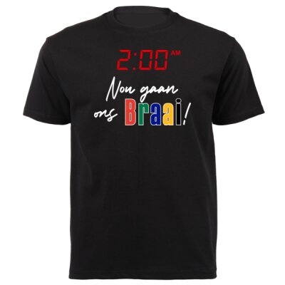 Nou Gaan Ons Braai - SA Colours - Unisex Platinum Short-sleeve T-shirt Thumbnail