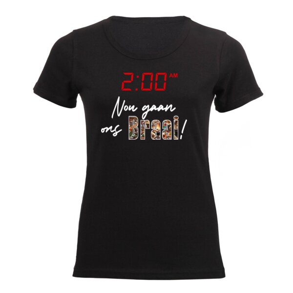 Nou Gaan Ons Braai - Multi Colours - Ladies Short-sleeve T-shirt  Thumbnail