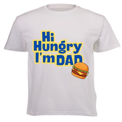  Hi Hungry I’m Dad Burger Joke 220gsm T-Shirt Thumbnail