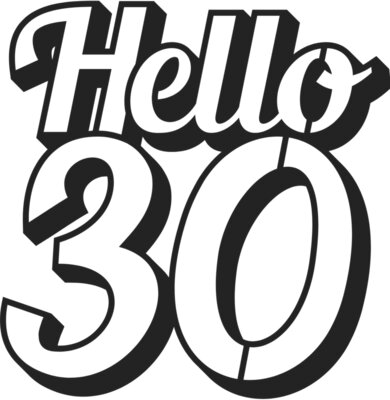 hello 30 cake topper by Vexels
