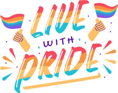 Live with Pride Lettering