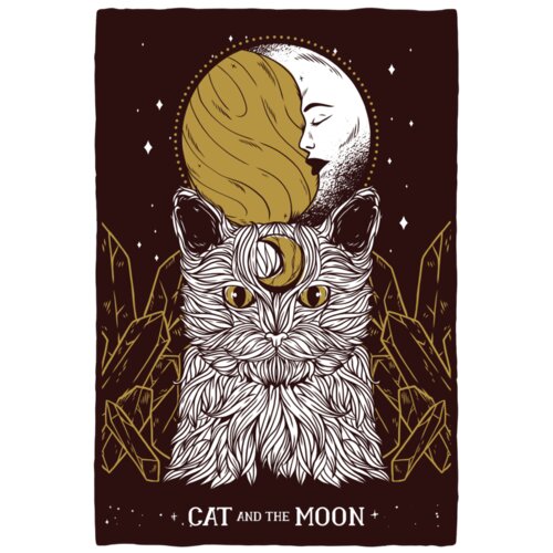 11180 Cat moon tshirt PR t shirt Thumbnail