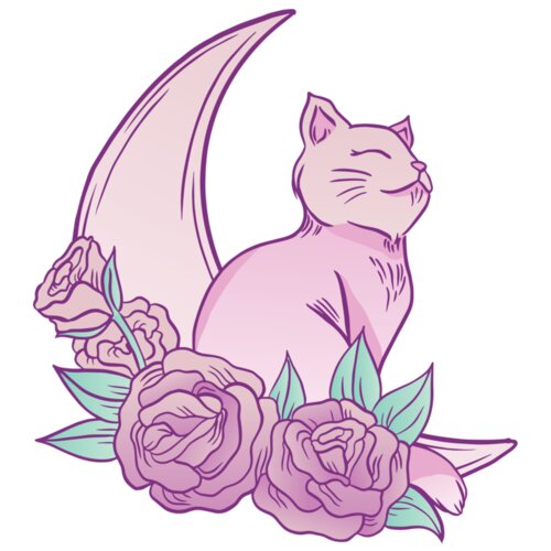 7351 CatMoonAndRoses t shirt Thumbnail