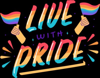 live with pride lettering by Vexels