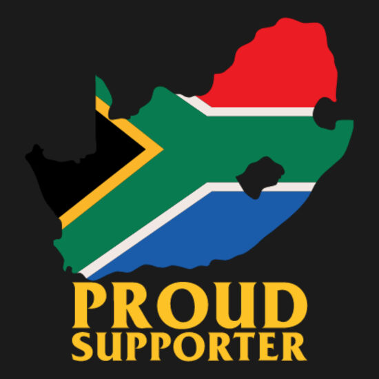 South African Flag - Shaped (with Proud Supporter) Thumbnail