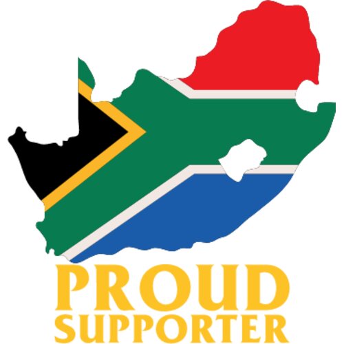 South African Flag - Shaped (with Proud Supporter) Thumbnail